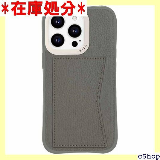 wizu ウィズユー iPhone15Pro ケース マホストラップ アイフォン15プロ スマホケース グレー 649