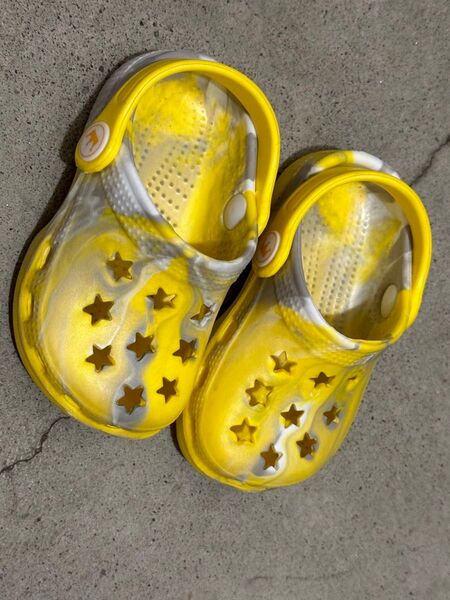ベビー キッズ 夏靴 サンダル 12cm 黄色 クロックス タイプ