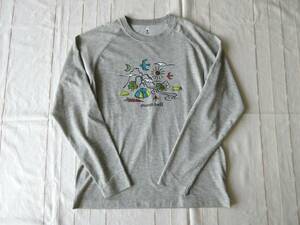 mont-bell モンベル 160cm WIC.ロングスリーブT Kid's キャンプ キッズ 長袖Tシャツ グレー 1114259 アウトドア