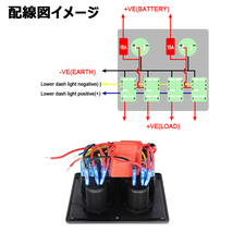 スイッチパネル コントロールパネル シガーライターソケット 防水 USB電源 2ポート ロッカーパネル DC 12V/24V ON-OFFスイッチ464a1_画像4