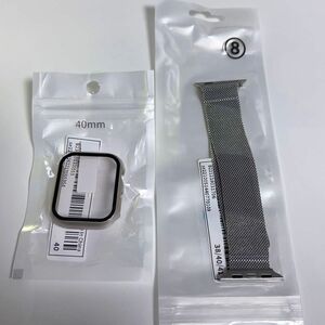 ③Apple Watch 保護ケース バンド・ベルト シルバー系