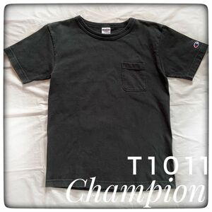 チャンピオン Champion T1011 Tシャツ　胸ポケット　アメリカ製 黒 Tee S ブラック 半袖Tシャツ USA
