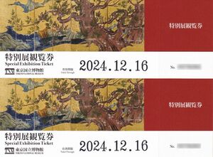 東京国立博物館 特別展鑑賞券２枚セット 2024.12.16まで 法然と極楽浄土 内藤礼 神護寺 はにわ など