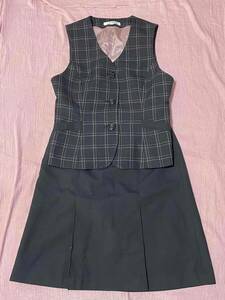 上下セット【中古】ベスト・スカート7号/ALPHAPIER・アルファピア/AR2823-1/AR3824-1/おしゃれ会社制服/かわいいOL制服