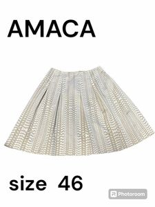 アマカ　AMACA 総柄　膝丈　大きいサイズ　ゆったり　46 3L