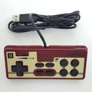 【 レトロ調ゲームパッド 】BUFFALO レトロ調 デジタル対応 USBゲームパッド マイク内蔵 ゲーム　レッド