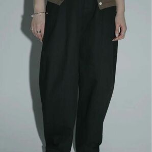 louren24SS/cotton cocoon pants(BLACK)