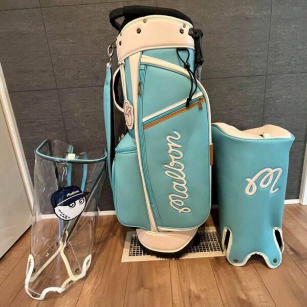 マルボンゴルフ キャディバッグ Malbon golf ブルー ゴルフバッグ スタンドキャディバッグ