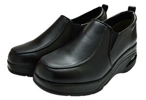 新品 レディース厚底シューズ 327 黒 23.5cm 厚底靴 レディーススリッポンシューズ レディースウエッジソール 厚底 靴 婦人靴