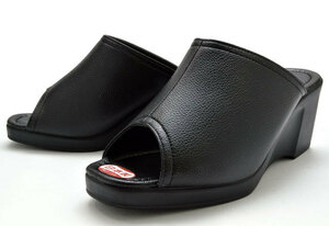 新品 レディースサンダル 514 黒 M寸 レディースヘップ 厚底サンダル ウエッジソール ヘップサンダル ヘップ 厚底靴 日本製 婦人靴 靴