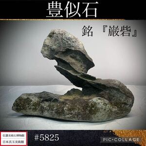 《GW感謝祭》水石 盆栽 北海道産 豊似石 銘 『巌砦』横18×高14(cm) 1.32kg骨董盆石古美術鑑賞石観賞石太湖石中国古玩 5825