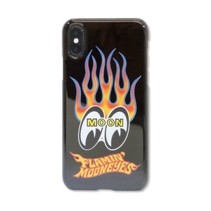 mooneyes Flamin' 120 jpy shipping possible MOON iPhone X XS hard case black black .fre-min case cover hard cover moon I z