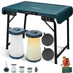  outdoor folding table flexible stool table chair set green BBQ camp barbecue table stool 21