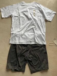  Muji Ryohin men's short sleeves room wear set cotton organic cotton L size pyjamas shorts gentleman white 