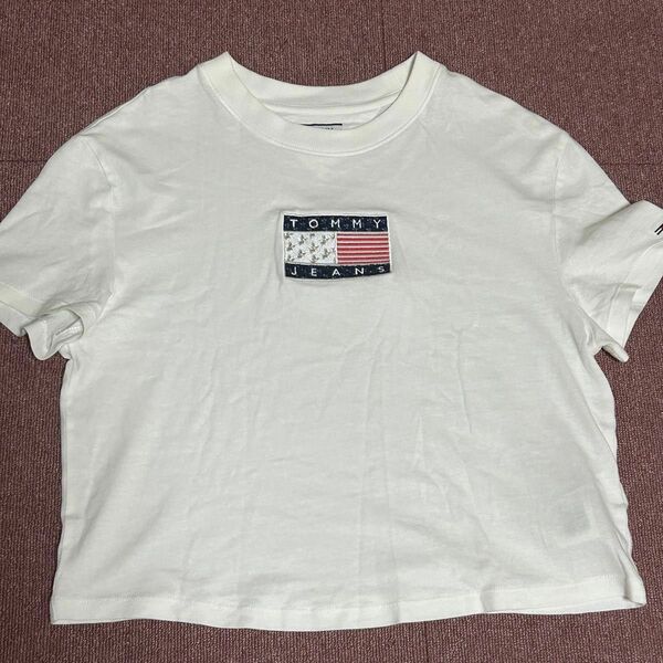 トミージーンズ　tシャツ 半袖Tシャツ ホワイト S tommy jeans