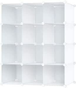 収納棚 整理棚 本棚 終身交換承り メタルラック ワイヤー収納ラック 衣類収納ボックス 自由DIY (12BOX 白い