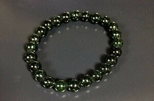 [Premio Fortuna] green Sand Stone bracele green sand stone Power Stone breath 8 millimeter . inside diameter approximately 15.5 centimeter 208132##