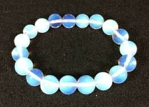 【Premio Fortuna】オパールブレスレット　オパール(蛋白石)10ミリ珠を使用 非宝石品質 白と透明とブルーのグラデーション 50165■■_画像4