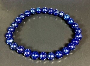 [Premio Fortuna] lapis lazuli bracele 6 millimeter .[... possible .. lapis lazuli bracele inside diameter 15.5 god .. blue 50160##