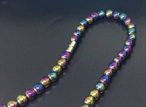 [Premio Fortuna]hema tight magnetic necklace Rainbow color 6 millimeter × approximately 83 bead 46 centimeter man and woman use 508061##