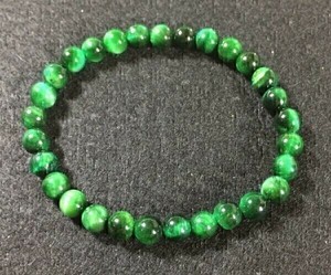 [Premio Fortuna] green Tiger I 6 millimeter bracele delicate . deep sila- powerful ... Power Stone 510215##