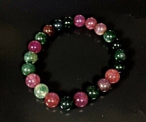  tourmaline bracele [1 jpy ~ there is no highest bid ] many kind tourmaline . beautiful placement rainbow .. did . be Mix tourmaline 506123