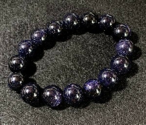 [Premio Fortuna]12 millimeter . blue Gold Stone ( purple gold stone ) another name blue Sand Stone. bracele amulet Power Stone 310184##