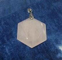 【1円～最落なし】パワーストーン ローズクォーツ 六芒星ネックレス ペンダント 天然石 Hexagram ヘキサグラム 送料無料　208011■■_画像3