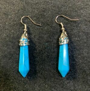 [Premio Fortuna] turquoise ( is u light ). earrings turquoise. Point ( hexagon pillar type ) earrings body approximately 30 millimeter god .. blue 326198##