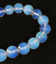 【Premio Fortuna】オパールブレスレット　オパール(蛋白石)10ミリ珠を使用 非宝石品質 白と透明とブルーのグラデーション 50165■■_画像2