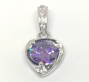 [Premio Fortuna] amethyst pendant top many surface cut 7 millimeter ×7 millimeter body 16 millimeter 316118*