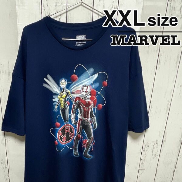 MARVEL　アントマン　ワスプ　Tシャツ　XXLサイズ　ネイビー　USA古着