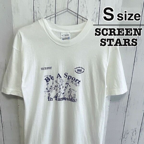 SCREEN STARS　90s　シングルステッチ　Tシャツ　ホワイト　白　古着