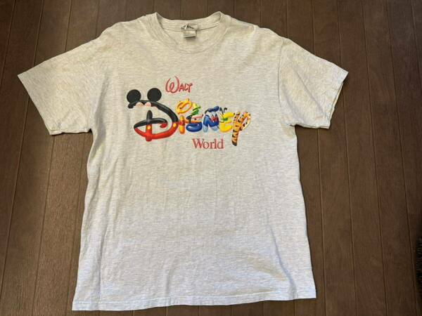 90s 00s ディズニーワールド ロゴ 半袖 Tシャツ ビンテージ L ミッキーマウス ディズニーランド