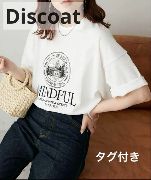 【新品タグ付き】　discoat MINDFUL刺繍ロゴTシャツ 半袖