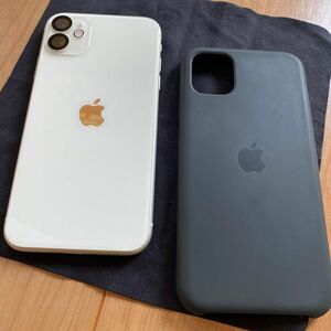 〜外装美品 iPhone11本体 ホワイト simフリー 純正ケース ブラック〜