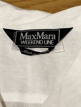 マックスマーラ ウィークエンドライン MAX MARA WEEKEND LINE 半袖シャツ リネンシャツ オープンカラー 白 ホワイト 麻 イタリア製 MaxMara_画像4