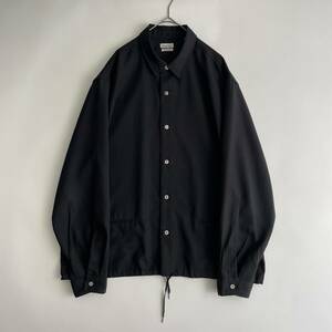 【美品】steven alan -BOLD FIT- size/M (ig) スティーブンアラン 大きめ 長袖シャツ コーチジャケット ライトアウター ブラック 黒 SHIRT