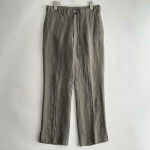 MARKA size/1 (hd) -SIDE SLIT PANTS- 春夏 薄手 マーカ リネン100 サイドスリットパンツ スラックス フレア ブーツカット カーキ 日本製