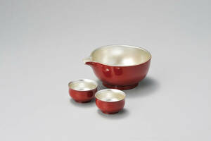 { now!20% price cut middle } hamada shop [ literary creation lacquer ware ] Echizen paint .... one-side . sake cup and bottle set .