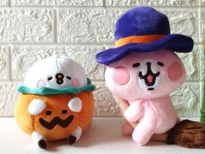 【送料無料】台湾★即決♪ 正規品!! カナヘイの小動物 ピスケ＆うさぎ ハロウィンのぬいぐるみ・人形【6インチ】 2体セット♪