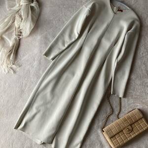  Des Pres * meat thickness jersey - georgette tuck One-piece * ivory beige 