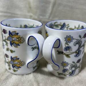 C1032 MINTON ミントン HADDON HALL ハドンホール ブルー マグカップ 2点 コーヒーカップ