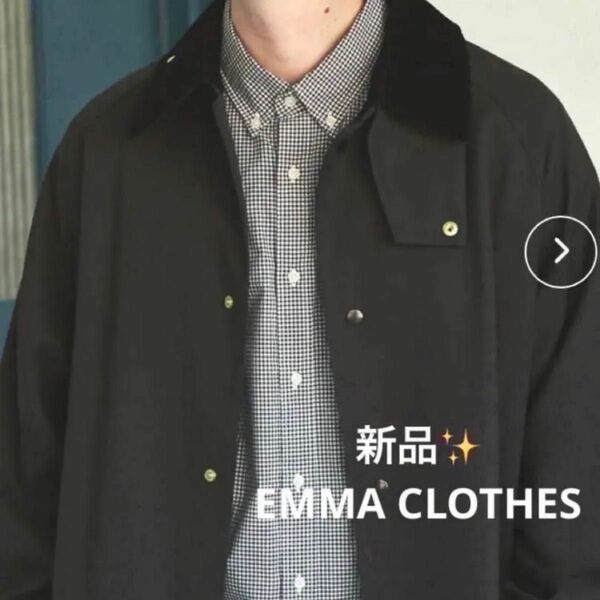 感謝sale 1523 新品　EMMA CLOTHES ゆったり＆素敵なコート　カルゼ オーバーサイズ ロングハンティングコート 