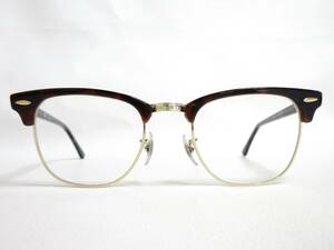 13047◆Ray-Ban レイバン CLUBMASTER クラブマスター RB3016 W0365 49□21 140 クリアーレンズ メガネ/眼鏡 中古 USED