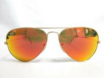 13112◆Ray-Ban レイバン POLARIZED AVIATOR LARGE METAL RB3025 112/4D 58□14 145 偏光レンズ サングラス 中古 USED_画像2