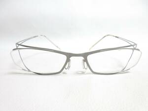 13198◆ZEROGRA ゼログラ ZEG-013 54□18-155 β-TITANIUM チタンシルバー メガネ/眼鏡 度入りレンズ MADE IN JAPAN 中古 USED