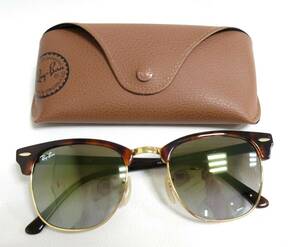 13169◆Ray-Ban レイバン CLUBMASTER クラブマスター RB3016 990/9J 51□21 145 サングラス MADE IN ITALY 中古 USED