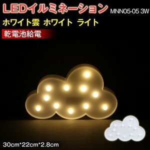 LEDイルミネーション 雲 ホワイト ライト 電飾 お祭り 祝日 クリスマス 飾り 誕生日 イベント 屋内用 LEDライト ランプ 30*22*2.8（CM）