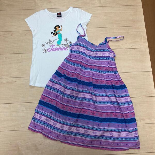 Disney アラジン ジャスミン ベビードール ワンピース キャミワンピース 子供服 キッズ 半袖